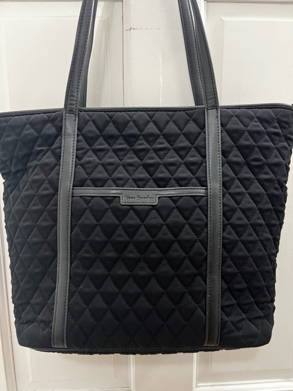 Vera Bradley Black Quilted Tote Bag. EUC !